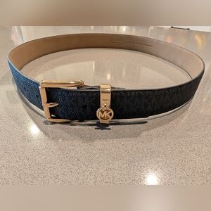 Michael Kors Women's Belt in Black with Gold Buckle